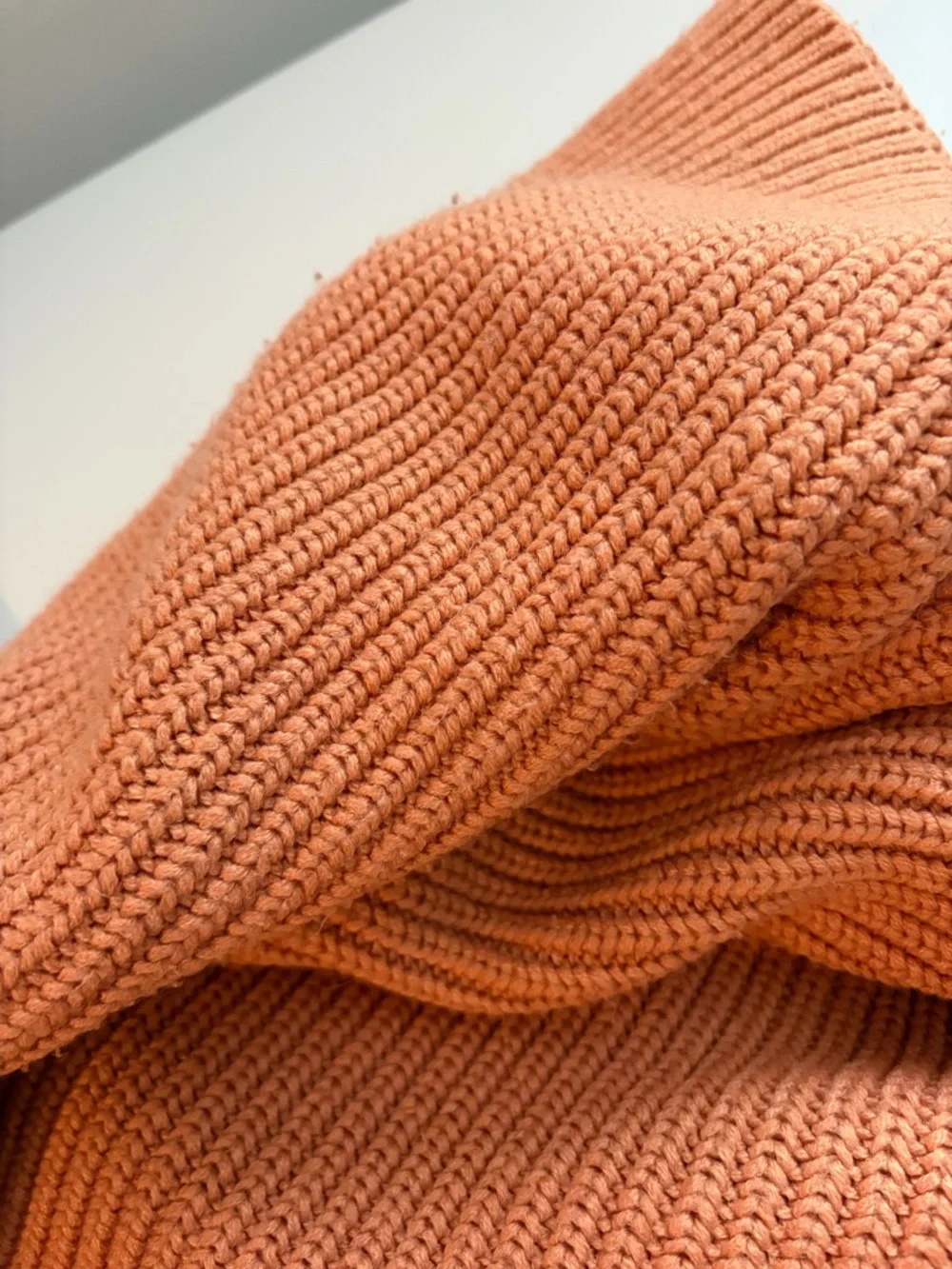 ZARA Chunky Ribbed Crewneck Sweater - Terracotta Orange - Picture 5 of 6